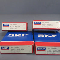 (Lot of 4) SKF Deep Groove Ball Bearing 20mm ID 42mm OD 12mm W 6004 2RSJEM