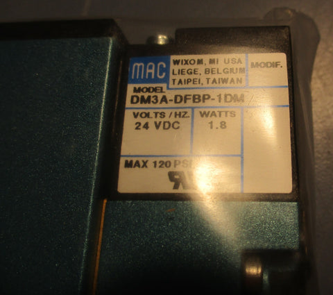 Mac Valves 92b-bab-000-dm-dfbp-1 120psi Fiero Fluid Power