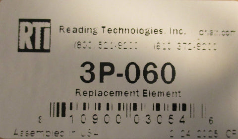 Reading Technologies Inc. RTI 3P-060 Replacement Filter Element 1-Micron