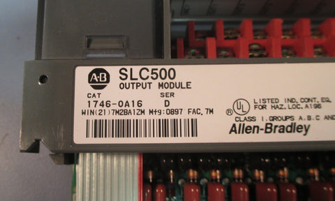 Allen Bradley 1746OA16 SLC 500 Series D Output Module 85265 VAC