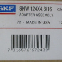 SKF SNW 124X4.3/16 Adapter Assy 4.188" Bore 4.638" W 1:12 Taper Adapter Sleeve