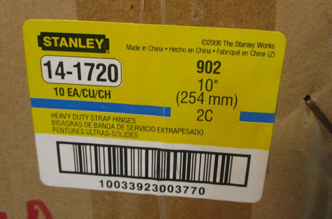 Box of 10 Stanley 902 10 2C Strap Hinge 10" Lifespan 141720 Weatherguard Coated