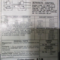 Cutler Hammer A10CN0 Motor Starter w/ Allen Bradley 800TJ2 & Enclosure