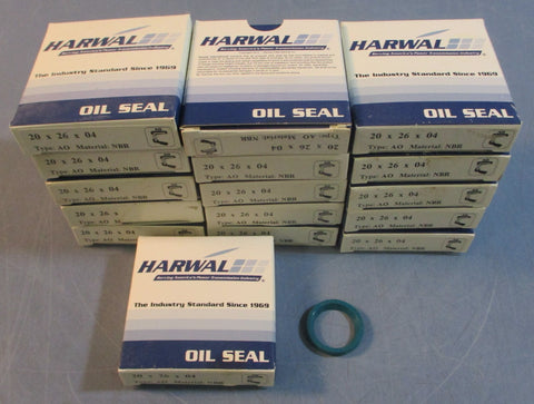 (Lot of 16) Harwal Oil Seal 20x26x04ADL 20mm ID, 26mm OD, 4mm W, NBR