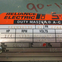 Reliance Electric P56H3883R Electric AC Motor Duty Master S-2000 3/4HP 3A 60Hz