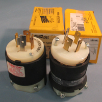 Lot of (2) HUBBELL 4-Pole Locking Plug Non-Grounding 20A 347/600V HBL2461