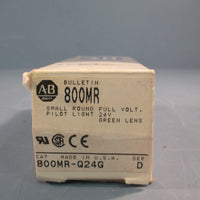Allen-Bradley 800MR-Q24G Round Pilot Light Full Voltage Green Lens 24V Series D