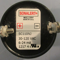 Mallory SC110NJ Sonalert Slow Pulse Transducer 30120 VAC 624 mA