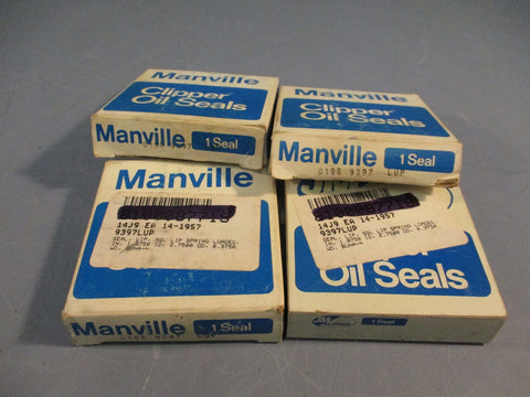 Lot of (4) Manville 019609397 Clipper Oil Seals, Lip Seal