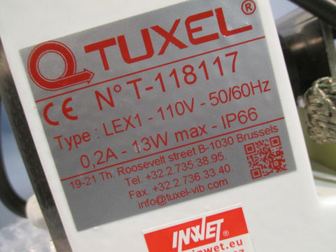 Tuxel Vibrator, Trey Feeder w/Fiberglass Springs 110V 50/60Hz LEX1 N*T118117