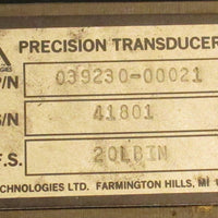 RS Technologies 039230-00021 Precision Transducer 5 Volt Power