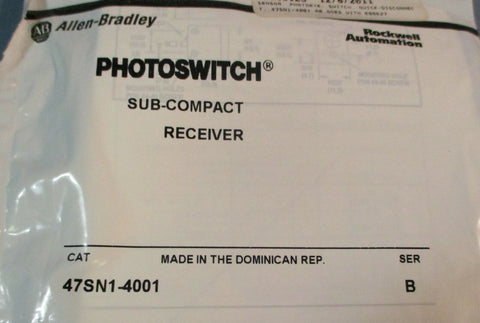 AllenBradley Photoswitch SubCompact Receiver Ser. B 47SN14001