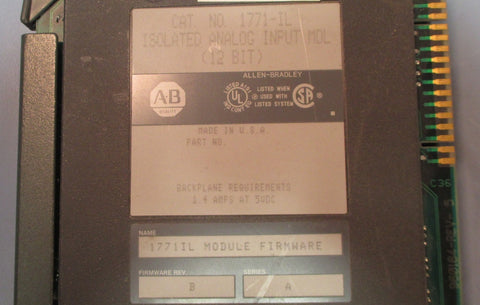 Allen Bradley 1771IL Isolated Analog Input Module (12 Bit) Series A