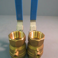 Rub Inc. Brass Ball Valve 11/4 In 200 PSI, Hand Operated Lot of Two S.93