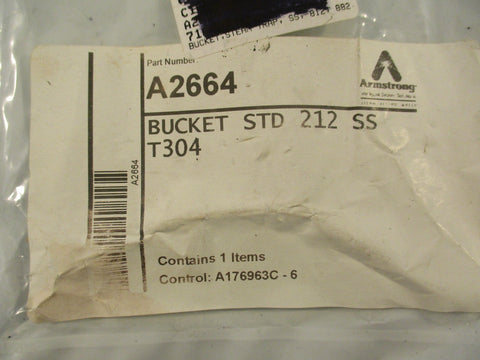 Armstrong A2664 Standard Bucket 212 SS T304 4-1/2" Length 2-3/8" ID