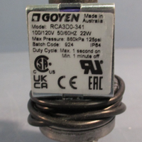 GOYEN RCA3D0341 SOLENOID VALVE 100/120V 50/60HZ 22W 860KPa 125psi IP64