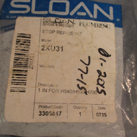 LOT OF 4 SLOAN  1” CONTROL STOP REPAIR KIT 2XU31