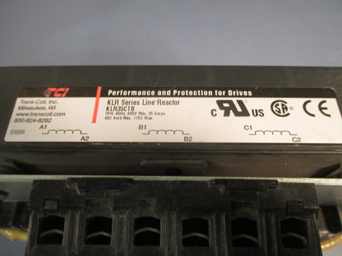 TCI KLR SERIES LINE REACTOR 3 PH 35 AMPS 60 HZ 600V  KLR35CTB