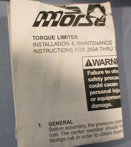 Morse 350A-1 Torque Limiter 465903 1" Finished Bore TL Series 3-1/2" OD