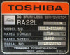 Toshiba RA22L DC Brushless Servo Motor 22L2-011KRF 11kW 1500RPM 1-1/2" Shaft Dia