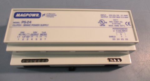 MAGPOWR MAXCESS CLUTCH BRAKE-POWER SUPPLY PS-24 IN: 24AC/DC 2.1A OUT: 24VDC 2.0A