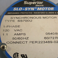 Superior Electric SS700U Synchronous Motor SloSyn 120VAC 1.1A 50/60Hz