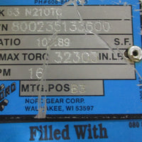 Nord SK63 N210TC Gearbox 107.89:1 Ratio 32303 InLb Torque and 16 RPM Output