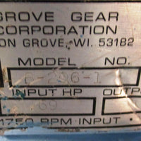 Grove Gear B2061 Flexaline 40:1 Ratio Gear Reducer 0.69 Input HP Left Output