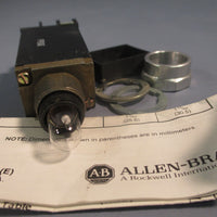 Allen Bradley 120VAC 50/60Hz Pilot Light Push to Test Series N 800TPST16