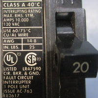 Siemens BF120 I-T-E Circuit Breaker Type BLF 120VAC Class A 1 Pole