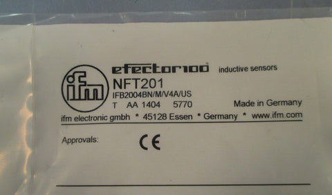 IFM NFT201 Efector100 IFB2004BN/M/V4A Inductive Sensor 4mm Range NIB