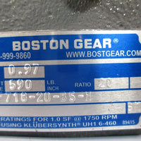Boston Single Reduction Speed Reducer 20:1 Ratio F-718-20-B5-H