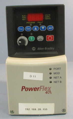 Allen Bradley 22B-D2P3N104 Ser A Powerflex 40 AC Drive 3 Phase 0.75kW 380-480V