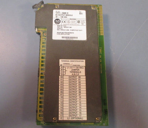 Allen Bradley 1771OAD/C Rev. F01 AC Output Module 10  138 VAC Series C Used
