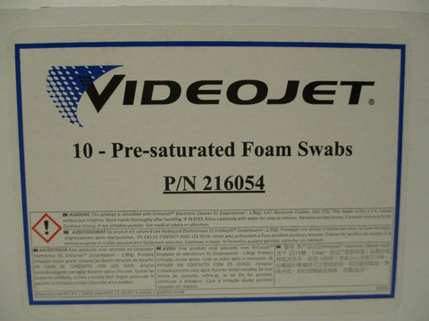 VideoJet 10- Pre-Saturated Foam Swabs 216054 NEW LOT OF FOUR BOXES