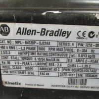 ALLEN BRADLEY KINETIX INVERTER DUTY AC SERVO MOTOR SER. A 460V MPLB4520PSJ22AA