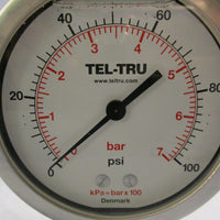TelTru M011980 0007 Commercial Pressure Gauge 0100 PSI 07 bar
