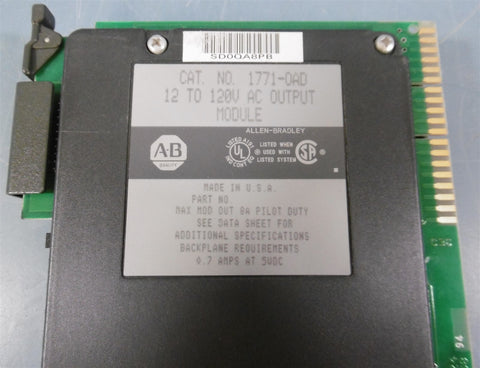Allen Bradley 1771OAD AC Output Module 12 to 120V