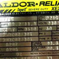 Baldor ECP3771T 10 HP Reliance Motor 3510 RPM 230/460 Volt 215T Frame