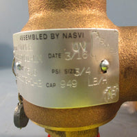 Kunkle 6010EDM01-LM Bronze Threaded Safety Relief Valve 75PSI 3/4" Inlet