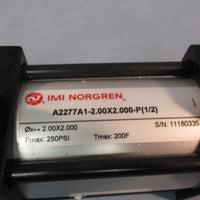 IMI NORGREN PNEUMATIC CYLINDER A2277A12.00X2.000P(1/2) 250PSI 2.00X2.000