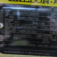 Baldor Reliance EM4400T 3-Phase Motor MP40G3923 100HP 1785RPM 2-7/8" Shaft Dia