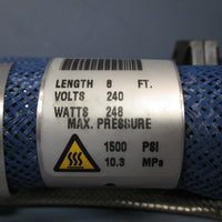 NORDSON HOT MELT GLUE HOSE 8FT 240V 248W 1500 PSI, 10.3 MPa 274793