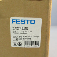 FESTO LR-3/8-D-7-0-MIDI Air Pressure Regulator 162601, 3/8 in Inlet Port