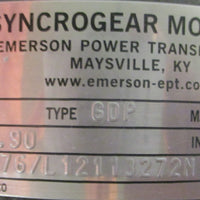 Emerson E186 3PH Motor E186A Synchrogear R276/L12113272N Gearbox 11/4" Shaft