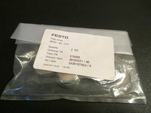 Festo PushIn Plug Screw 2PC 578409 Model NPQHBKG12