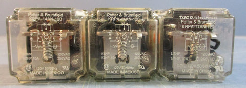 Potter & Brumfield KRPA14AN120 Relay (Lot of 2) And KRPA11AN120 Relay (1)