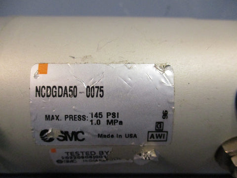 SMC Double-Acting Round Body Pneumatic Cylinder 145 psi, 1.0 MPa NCDGDA50-0075