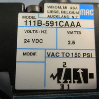 Mac Valves 111B591CA Solenoid Valve 111B591CAAA 24VDC 2.5W 150PSI Lot of 2