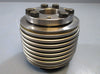 Bellows Flanged Reducing Coupler,0.68" x 1.1",2.85" OL,3.25" OD,2.5" flange,SS